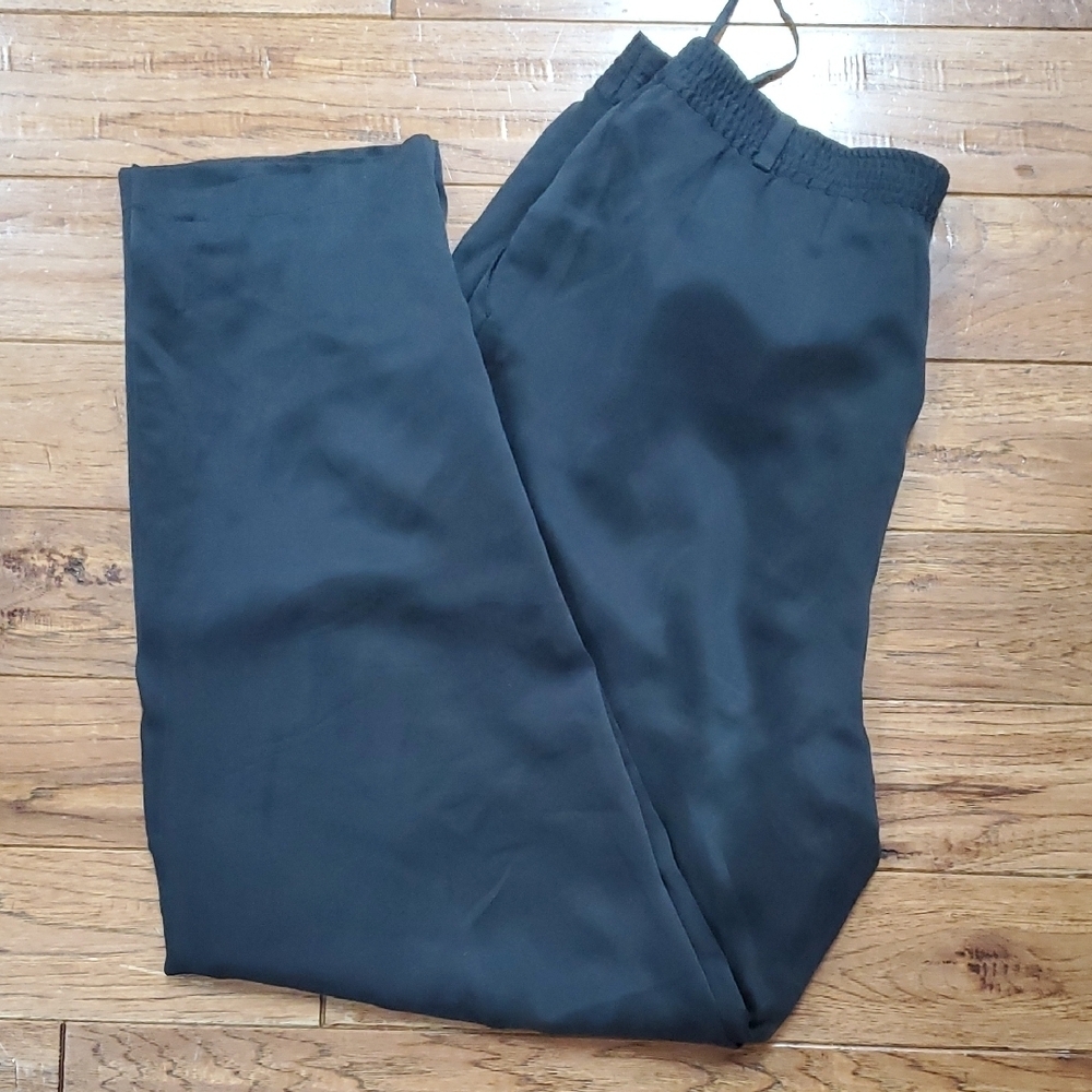 Norm Thompson Black Silk Trousers